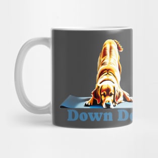 Golden Labrador doing the down dog yoga pose Mug